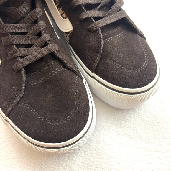 Vans Filmore Brown Plaid/Houndstooth Suede High-Top Skater Sneakers (W6.0) - Picture 5 of 11